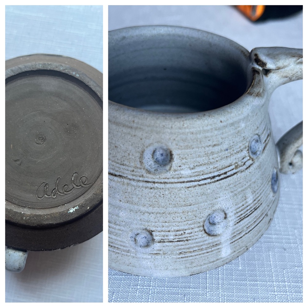 Mid-Century studio pottery ,signed adele